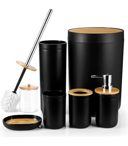 EMCO Flow 3-in-1 Badezimmer Set - WC-Bürste, Haken & Papierhalter