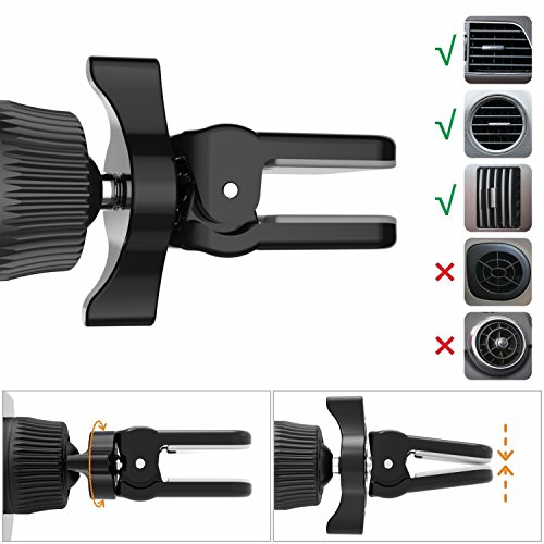 SKYEE Supporto Auto Smartphone Con Pinza, Universale Porta Cellulare Auto fissa sui Bocchette d'Aria con Rotazione di 360 Gradi Supporto Telefono Auto per iPhone X/8/8 Plus, Samsung S8 ecc