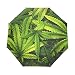 Produktbild Bennigiry Regenschirm mit Cannabis-Textur, Marihuana-Blatt-Flor, 3-Fach faltbar, automatisches Öffnen, zusammenklappbar, Golfgröße und Winddicht, automatisch, kompakt