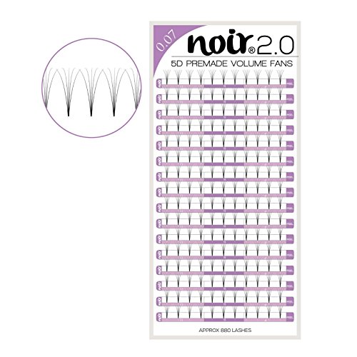 Noir® 5D 0.07 Lashes Premade Volume Fans Semi Permanent Individual Eyelash Extensions (0.07 C 8mm)