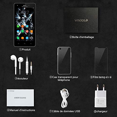 Smartphone Pas Cher 4G 8Pcs V A10 8Go ROM 5MP Appareil Photo Android 7 0 2800mAh Batterie Ecran 5 0 Pouces Double SIM WIFI GPS Quad Core Smartphone Debloqu    Or 