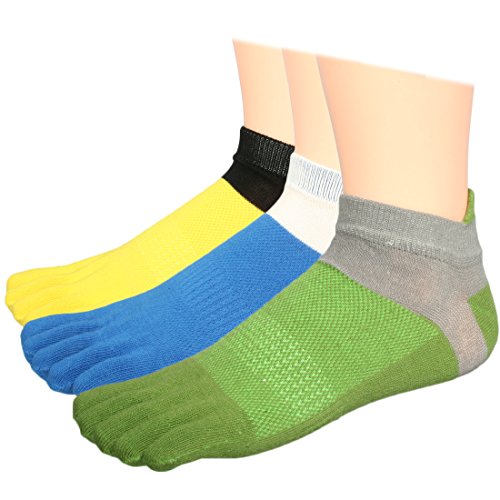 kilofly Low Cut Lightweight Run Sports No Show Toe Socks Value Pack, 3 Pairs Set