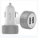 Produktbild iFans® 2 USB 4.8A Car Charger White+Gray no more arguments over the car charger Compatible with all Smart Phones, Android Phones, PS Vita, GoPro; iPhone 5, iPad 4, iPhone mini (Lightning Cable not Provided), iPhone 4S/3GS/3G, iPad 3/2; Samsung Galaxy S4, S3, S2, Galaxy Ace, Galaxy Tab, Galaxy Note 2; HTC Sensation, One X V S, Desire C S X, Wildfire S; Google Nexus 7 Nexus 10; Nokia Lumia 920 800 900 N8; Motorola Razr; LG Optimus; Blackberry Z10; Sony Xperia Z