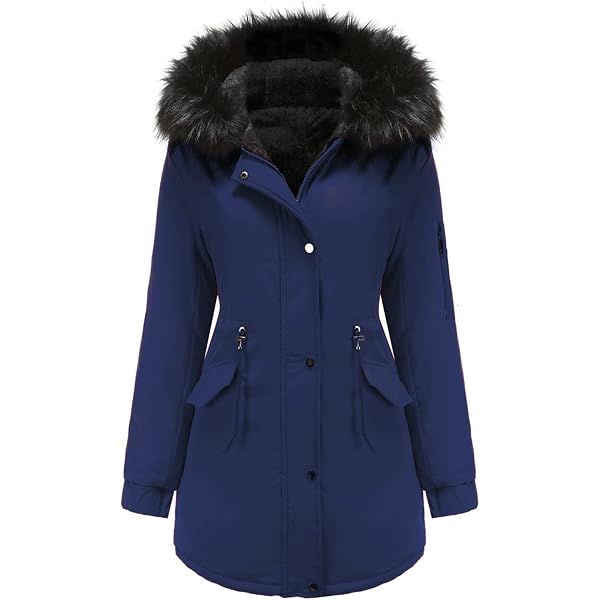 Chaqueta Parka Larga De Invierno Para Mujer Tallas Grandes - Con Capucha De Peluche Y Cintura Ajustable