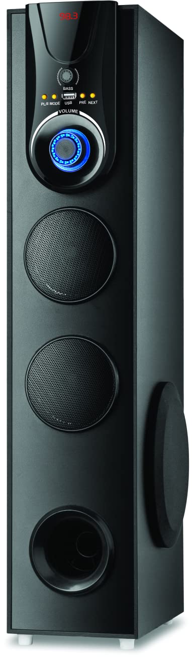 IKALL IK007 Tower Speaker with BT/Aux/USB and FM Connectivity (70-Watt, Black)