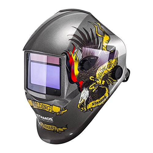 Stamos Germany - Schweißhelm Schweißmaske Schweißschirm Automatik - Eagle Eye - ADVANCED SERIES - 98 x 55 mm - Lichtschutz DIN 9 - 13