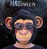 Affe Kopfmaske, Cusfull Neuheit Halloween-Kostüm Party Latex Tiermaske Affe Kopf Maske Headmaske Halloween-Party-Kostüm -