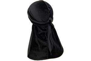 Treer Durag de Terciopelo de Hombres Mujers, Turbante de Cola Larga Gorra de Pirata Sombrero Bandana Suave Unisex para Danza Callejera,Ciclismo al Aire Libre y Decoración Diaria