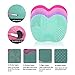 I-Dragon Makeup Brush Cleaning Mats,Makeup Brush Cleaner with 1 Apple Shaded Large Mat,1 Heart Shaped Small Mat Portable Washing Tool Silicone Brush Cosmetic Brush Cleaning Set