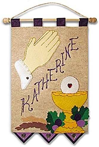First Communion Banner Kit - Praying Hands, Purple by Illuminated Ink
