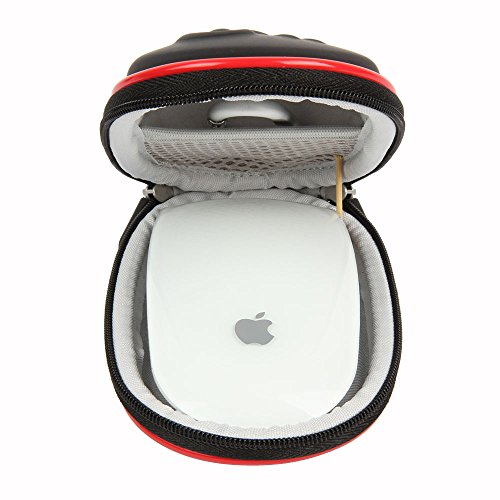 Hermitshell Travel Hart EVA Lagerung Tasche Schutz hülle Etui Tragetasche Beutel Compact Größen und karabiner für Apple Magic Mouse Maus I und II 2nd Gen und Karabiner Schwarz - 3