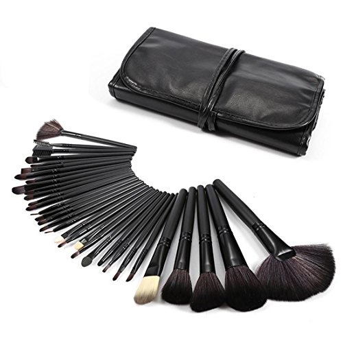 24teiliges Profi Makeup Pinselset mit Schwarzer Tasche UK von Kurtzy TM - 4