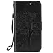 Produktbild Jepson Lenovo Vibe C A2020 Hülle, Leadertasche Premium Lederhülle Flip Case im Bookstyle Folio Cover Kartenfächer Magnetverschluss und Standfunktion Leder Schale Etui für Handytasche Schutzhülle Prägung Katzen & Baum Muster.