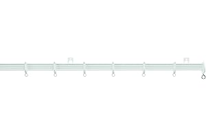 Harrison Drape, White Drape Aluminium Track with Fittings, White (210 cm)