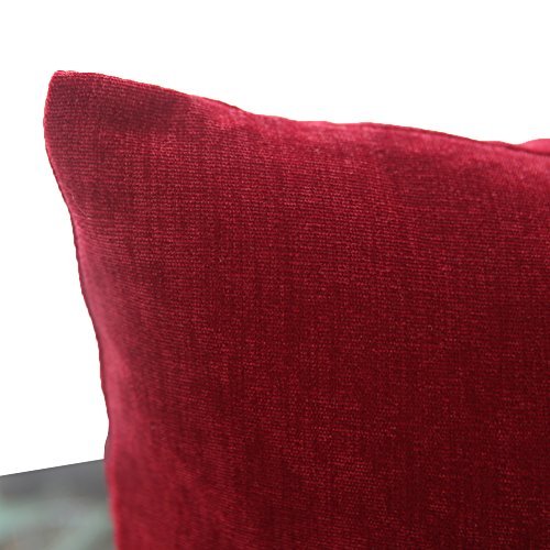 Deconovo 2er Set Kord Optik Kissenbezüge uni kissenhülle für Kinderzimmer 45×45 cm Bordeaux - 6
