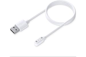 TiMOVO Charger Compatible with YAMAY VeryFitPro SW021/SW01/Willful SW023/SW025/Letsfit ID205L/Letscom ID205S/ID216/Umidigi Uwatch 3/Uwatch GT, Magnetic USB Charging Power Cable Cord 3.3ft, White