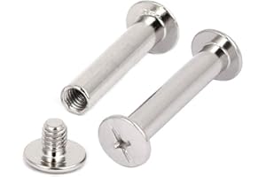 INCREWAY 5mm X 25mm Nickel Plated Binding Chicago Screw Posts Barrel Nuts Docking Rivets Silver Tone 30pcs
