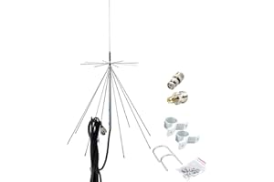 GAINFI Discone Antennas D3000N/ Scanner Antenna/CB UHF VHF Antennas 25-3000MHz for Scanner SDR Radio, Receive Transmit HF VHF UHF MW SW HF AIR FM FRS GMRS, 10meters cable