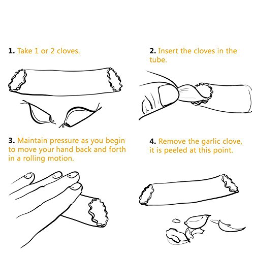DCOU Knoblauchpresse, Knoblauchwippe in Metallbauweise, aus Edelstahl, solide und ergonomisch, mit Knoblauchschäler - 6