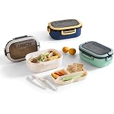 Jouis Beslenme Kutusu 1200 ml 2 Katlı 6 B&ouml;lmeli BPA'sız PP Plastik Sefer Tası ve Beslenme &Ccedil;antası - Lunch Box, &Ccedil;ATAL KAŞIK ve