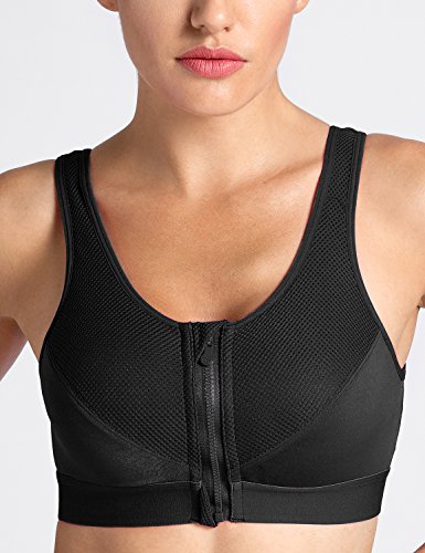 SYROKAN Damen High Impact Sport BH – Reißverschluss,Ohne Bügel Und Einlagen - 3
