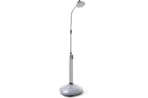 GF GARDEN, Sunny Niagara, Douche de Jardin pour la Piscine, pour l'extérieur, idéale pour Les Vacances et Le Camping, mélangeur pour l'eau Chaude et Froide, avec Une Grande douchette, Couleur Gris