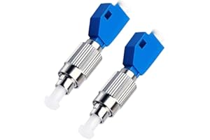 Adaptador de Fibra, AUELEK Adaptador FC Macho a LC Hembra Conector de Adaptador de Fibra Híbrida para Cables de Fibra óptica Conector de Conversión de Puente Monomodo Pigtail Pequeña Brida(2 Piezas)