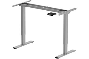 ‎SANODESK SANODESK Basic Line- Schreibtisch höhenverstellbar elektrisch mit 2 starken Motoren, tischgestell höhenverstellbar mit Kollisionschutz, 4 Memory-Steuerung und Softstart/Stop Funktion (Grau)