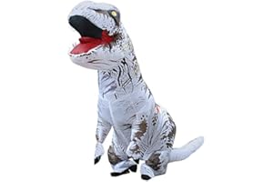 JASHKE Nadmuchiwany kostium dinozaura trex, kostium na Halloween, fantazyjna sukienka dla dorosłych