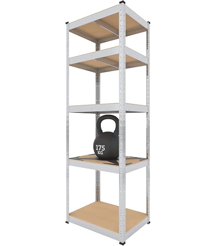 Relaxdays Schwerlastregal 180x60x45 Cm - 500 Kg Tragkraft, 5 Ebenen, Keller & Garage Lagerregal Stahl Blau