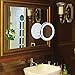 KEDSUM 10x Magnifying LED Lighted Travel Makeup Mirror, Bathroom Vanity Mirror with Strong Suction Cup, Daylight Color Illuminated Cosmetic Mirror,360 Degrees Rotates,Battery Operated