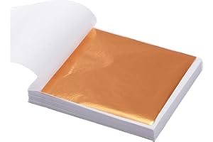 MUALADY 100Pcs Copper Leaf Sheets, 14×14 cm Double-Sided Copper & Metal Leaf, Multifunction DIY Copper Foil Paper for Home Decoration, Nail Art, Drawing, Art Craft