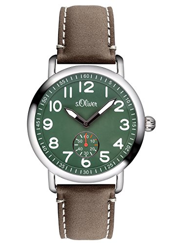 s.Oliver Herren-Armbanduhr XL Analog Quarz Leder SO-2926-LQ s.Oliver Herren-Armbanduhr XL Analog Quarz Leder SO-2926-LQ