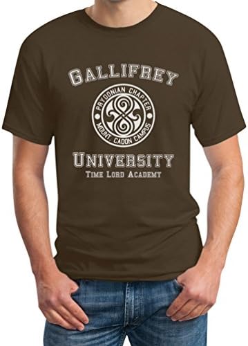 Gallifrey University T-Shirt with Time Lord Academy Doctor Who Design -  brown - Large