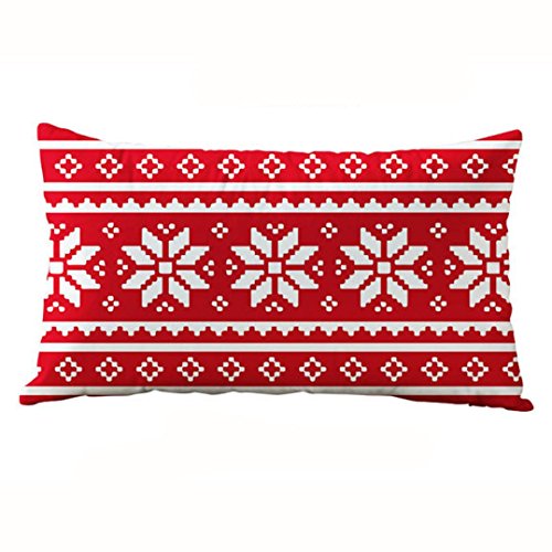 Fundas de Cojines de Navidad,Vovotrade 30 * 50CM Rectángulo algodón linter funda de almohada (Q)