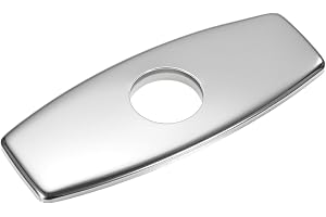 M METERXITY kran däckplatta, 15 cm hålskydd däckplatta för badrum/kökshandfat, 304 rostfritt stål vapensköld kranplatta [silv