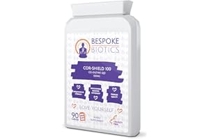 BESPOKE BIOTICS Co Enzyme Q10 100mg | COR-Shield 100 | High Absorption | Heart| Headache| Energy 100% Natural Coenzyme Q-10 | Enhanced B1| No Silicon | UK Made 90 Caps