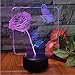 Produktbild Fushoulu   Farben-Noten-Aufladung Desschmetterlings-Blumen-Visuelles Des Nachtlicht-Sieben Beleuchtet Valentinstaggeschenk Der Leuchten 3D