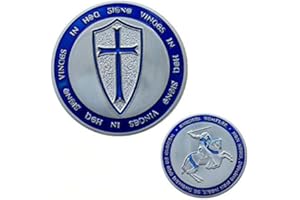 QUEAMBLER Cavalleria Templare Moneta Religiosa Cavaliere da Collezione E Regalo d'Onore Commemorativo