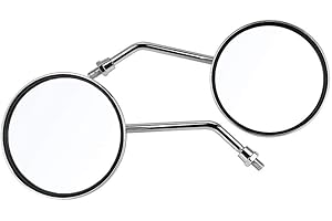 Outbit Rétroviseur de moto - 1 paire de rétroviseurs de moto argentés à revêtement rond de 10 mm, rétroviseurs latéraux gauche et droit pour motos, vélos de rue, etc.