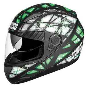 Studds SHIFTER D5 Decor Regulated Density EPS Full Face Helmet (Matt Black and Green, Large)