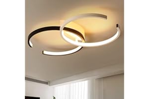 LANMOU LED Ceiling Light Dimmable, Elegant 2-C Design, 36W Modern Ceiling Lamp for Living Room, with Remote Control, for Bedroom Kitchen, 3000K-6000K, Bright & No Flicker, 55cm