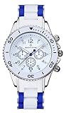 Timothy Stone Amber Silicone damenuhr - Armbanduhr Analog Quarz, Farbe Blau Weiß Designuhr