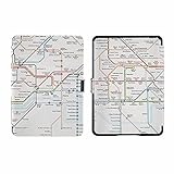 EasyAcc Kindle Paperwhite Case Ultra Slim Cover Cell for All New Kindle Paperwhite 2015 300 PPI 3rd Gen / 2014 / 2013 / 2012 with Magnetic Auto Sleep Wake Function, Protector Screen - London Subway Map
