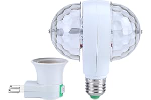 EBOXER Lampada da palcoscenico da discoteca E27 Lampada a Effetti RGB LED Lampadina a sfera Rotatoria Luce di Scena Discoteca Serata Club Festa Compleanno(EU plug)