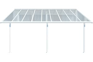 Palram Canopia Sierra Patio Veranda 3x5.46 Garden Canopy - Aluminum Lean to Pergola (3X5.46, White)