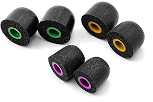 ‎LINSOUL Linsoul Tripowin Spiral Groove Memory Foam Eartips odpowiednie do dyszy słuchawkowych 4,5 mm - 6,5 mm (M, 2 pary)