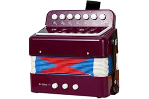 Sunydog Mini 7-key 2-bass Accordion ABS Material Musical Instrument for Beginners Lightweight Button Accordion Hand-eye Coordination Stage Performance(Purple)