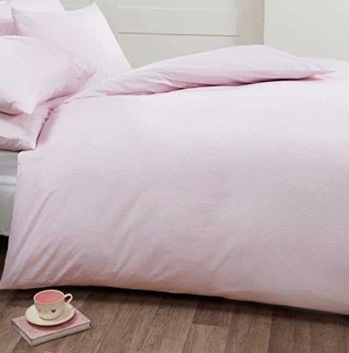 Louisiana Bedding Pink &amp; White Pinstripe Duvet Cover Set 100% Cotton 200 Thread Count-Double