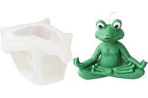 Xidmold 3D Yoga Frosch Silikonform Kerzenform Seifenform Frosch Silikon Formen Tier Backform für Tortendeko, Schokolade, Seife, Sojawachs Kerzen, Handwerk (Frosch)